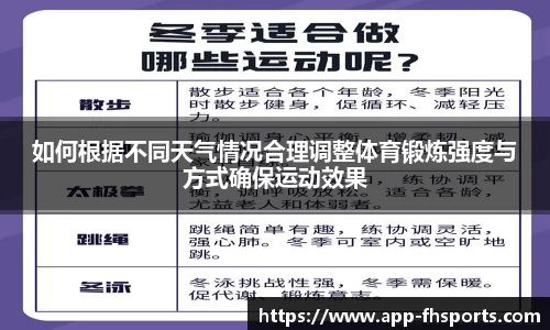 如何根据不同天气情况合理调整体育锻炼强度与方式确保运动效果